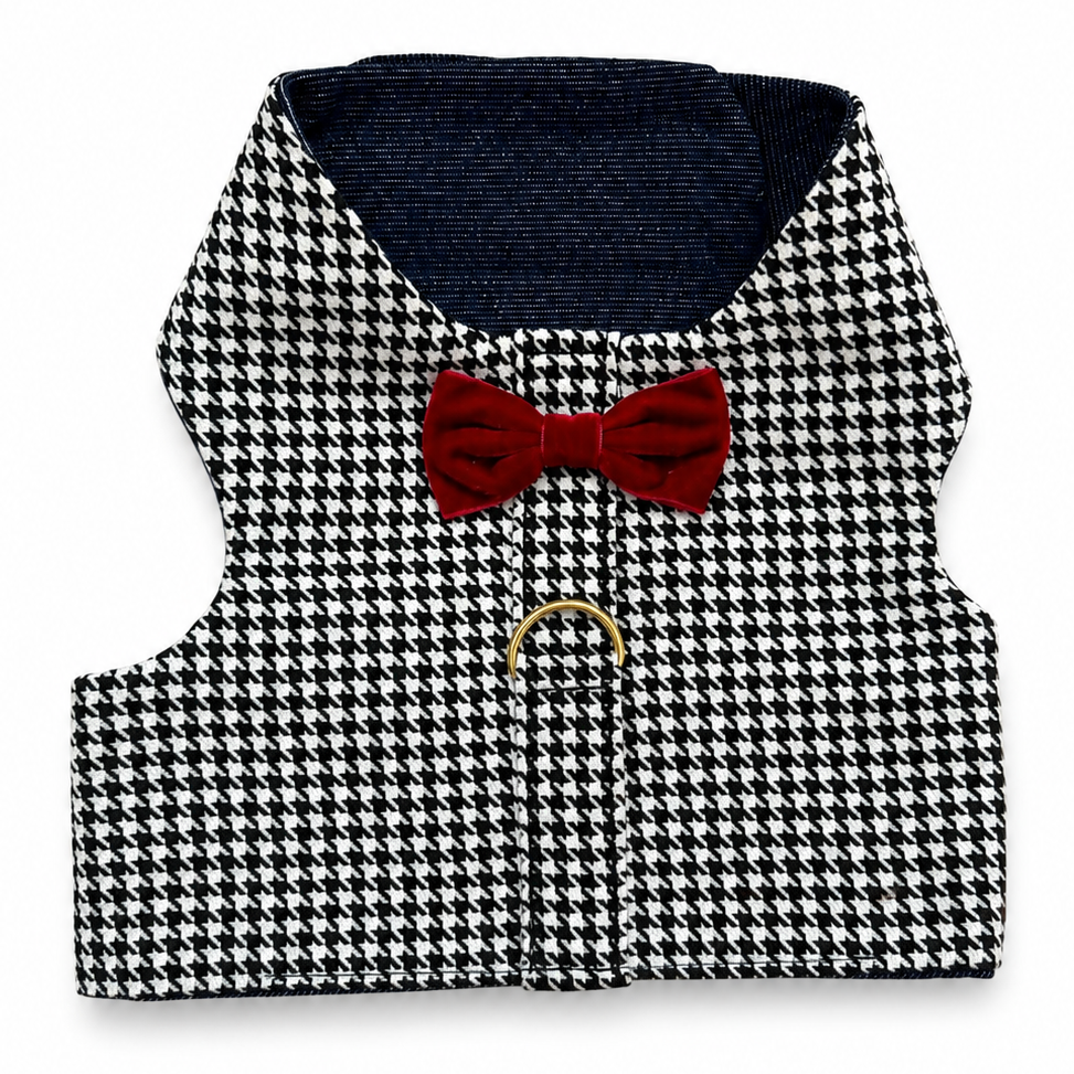 Heads or Tails Pup Houndstooth Dog Harness