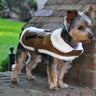 Designer Brown and Black Trim Vintage Bomber Coat & Leash
