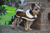 Designer Brown and Black Trim Vintage Bomber Coat & Leash