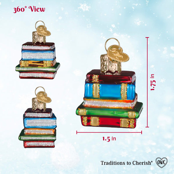 Old World Christmas: Mini Stack Of Books Christmas Ornament