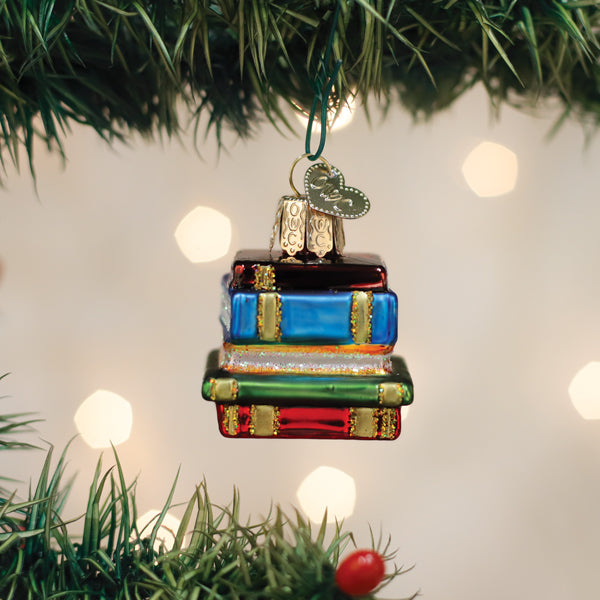 Old World Christmas: Mini Stack Of Books Christmas Ornament