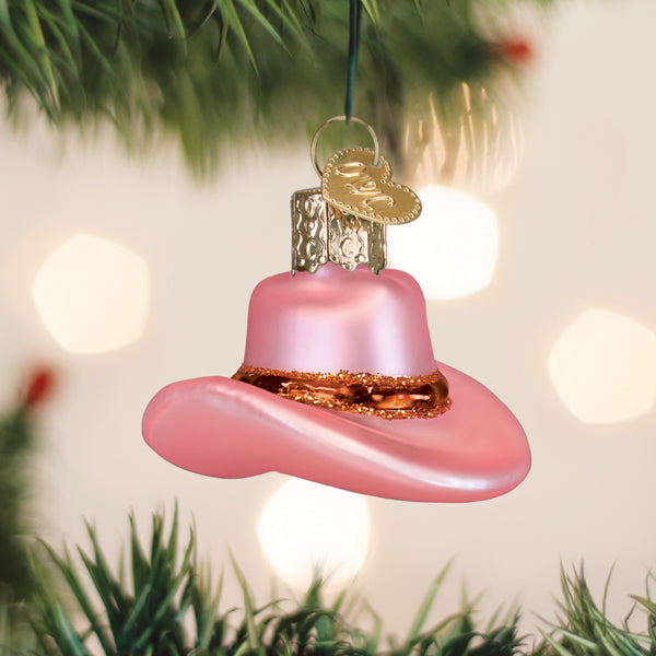 Old World Christmas: Mini Cowgirl Hat Christmas Ornament