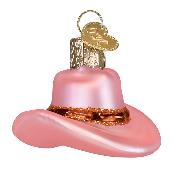 Old World Christmas: Mini Cowgirl Hat Christmas Ornament