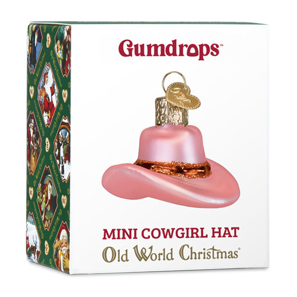 Old World Christmas: Mini Cowgirl Hat Christmas Ornament