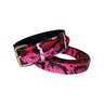 Fuchsia/Light Pink/Red & Black Snake Classic Collar & Leash Set