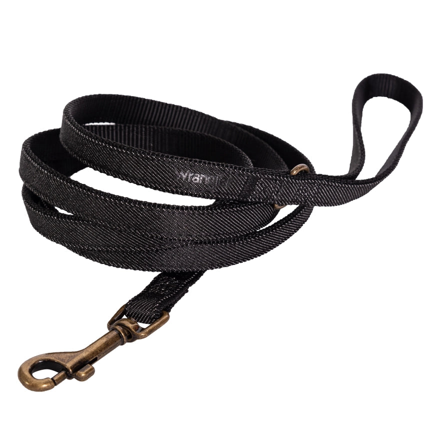 Wrangler® Black Denim Harness, Collar & Lead Set