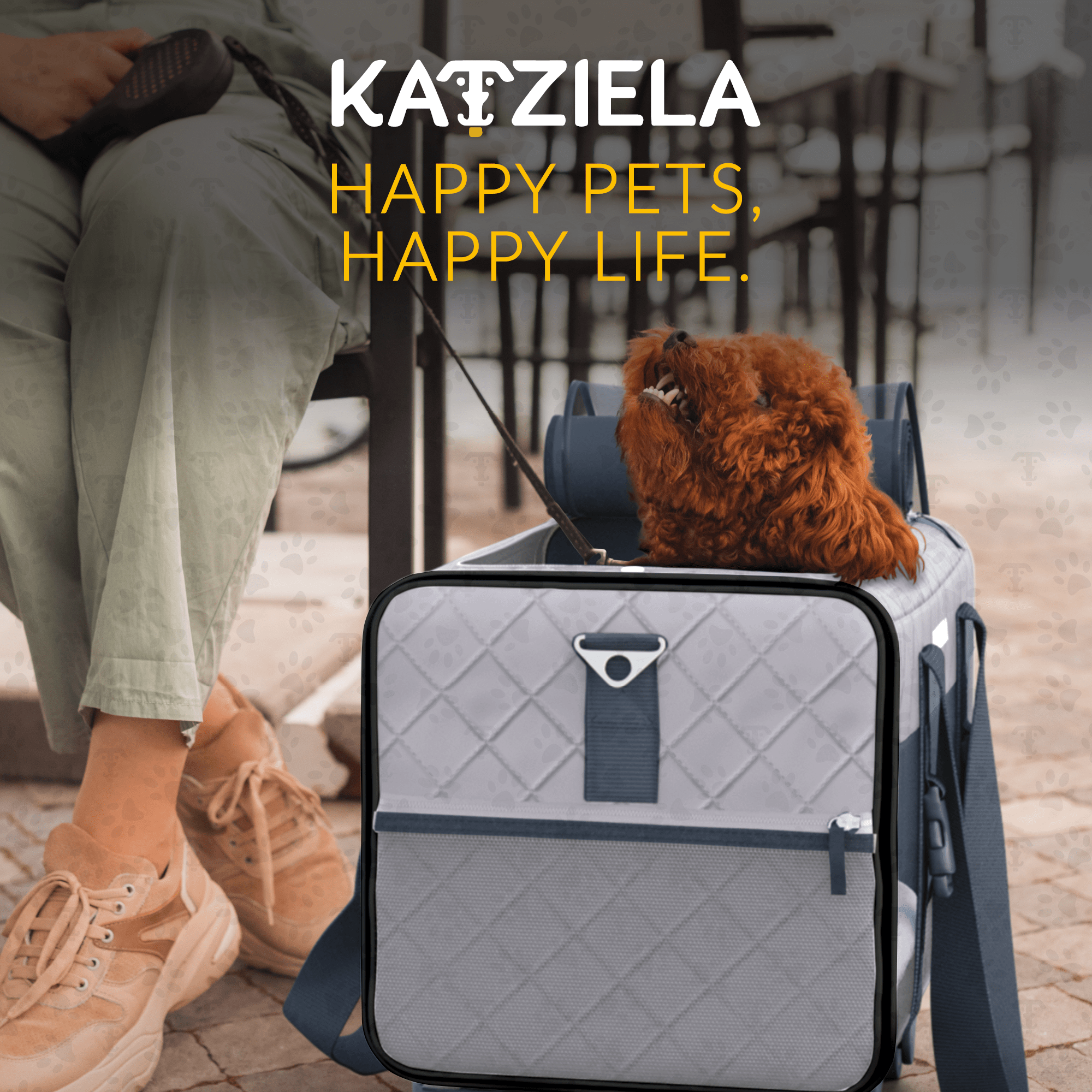 Quilted Chariot Pet Carrier With Removable Wheels and Telescopic Handle | HT Animal Supply