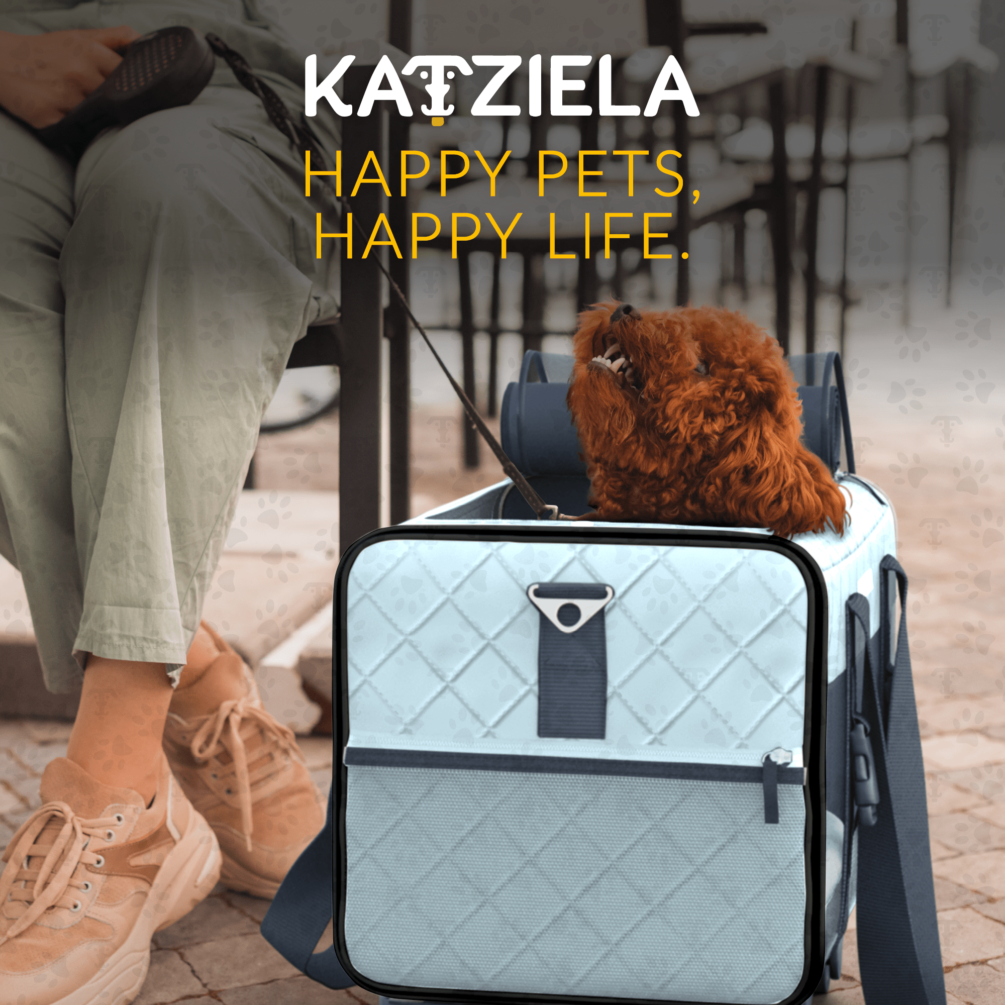 Quilted Chariot Pet Carrier With Removable Wheels and Telescopic Handle | HT Animal Supply