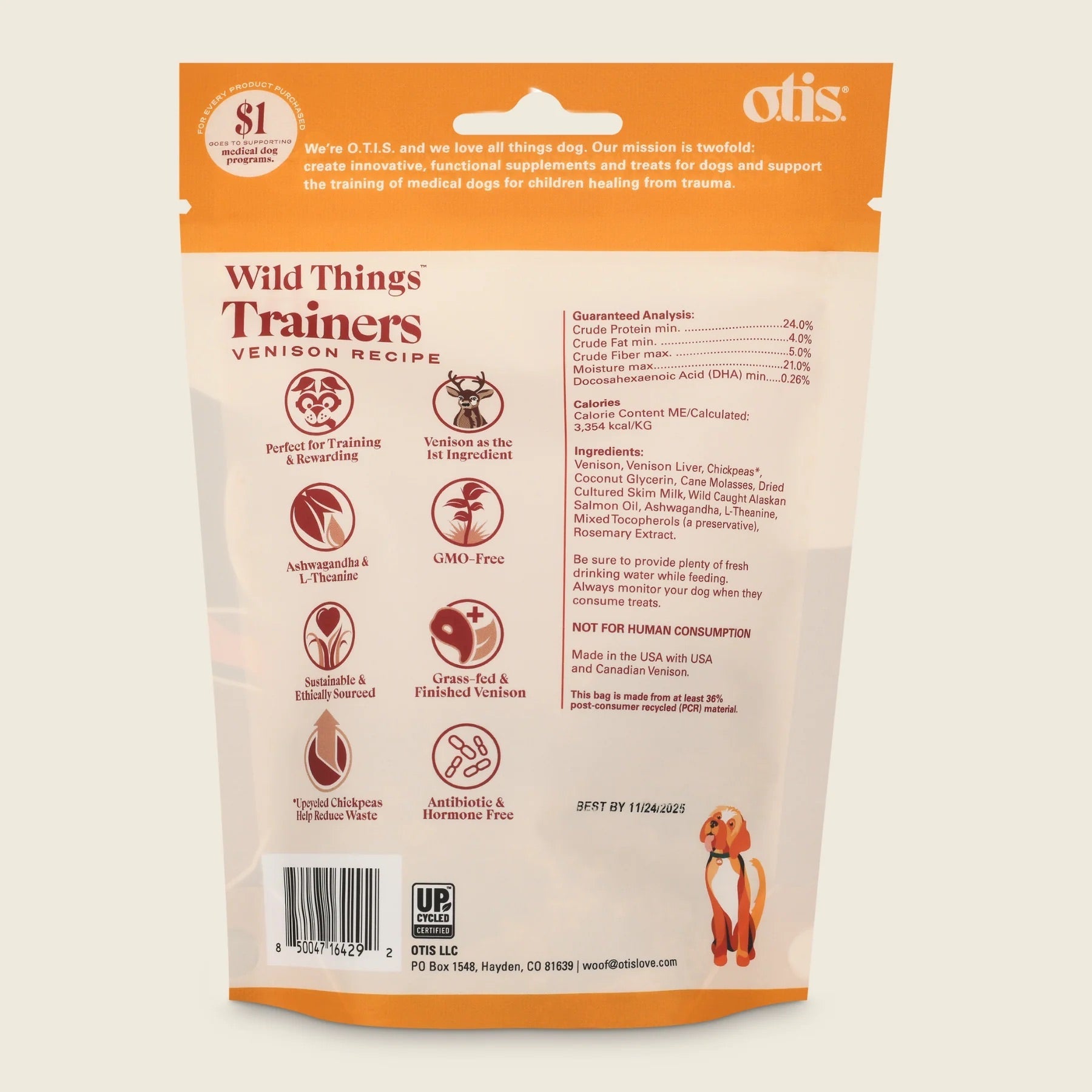 Otis Venison Dog Training Treats (4oz)