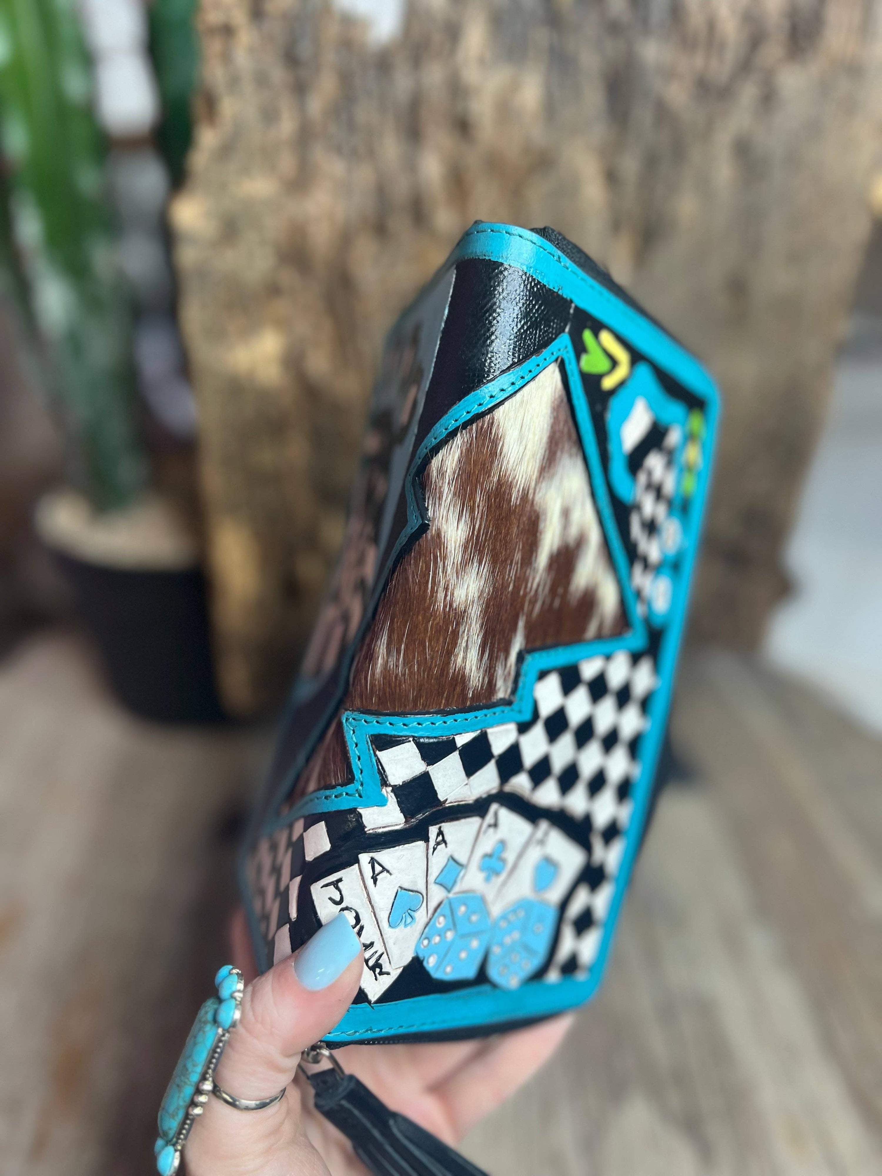 Turquoise Rocker Electric Rodeo Large Zippered Wallet | HT Animal Supply