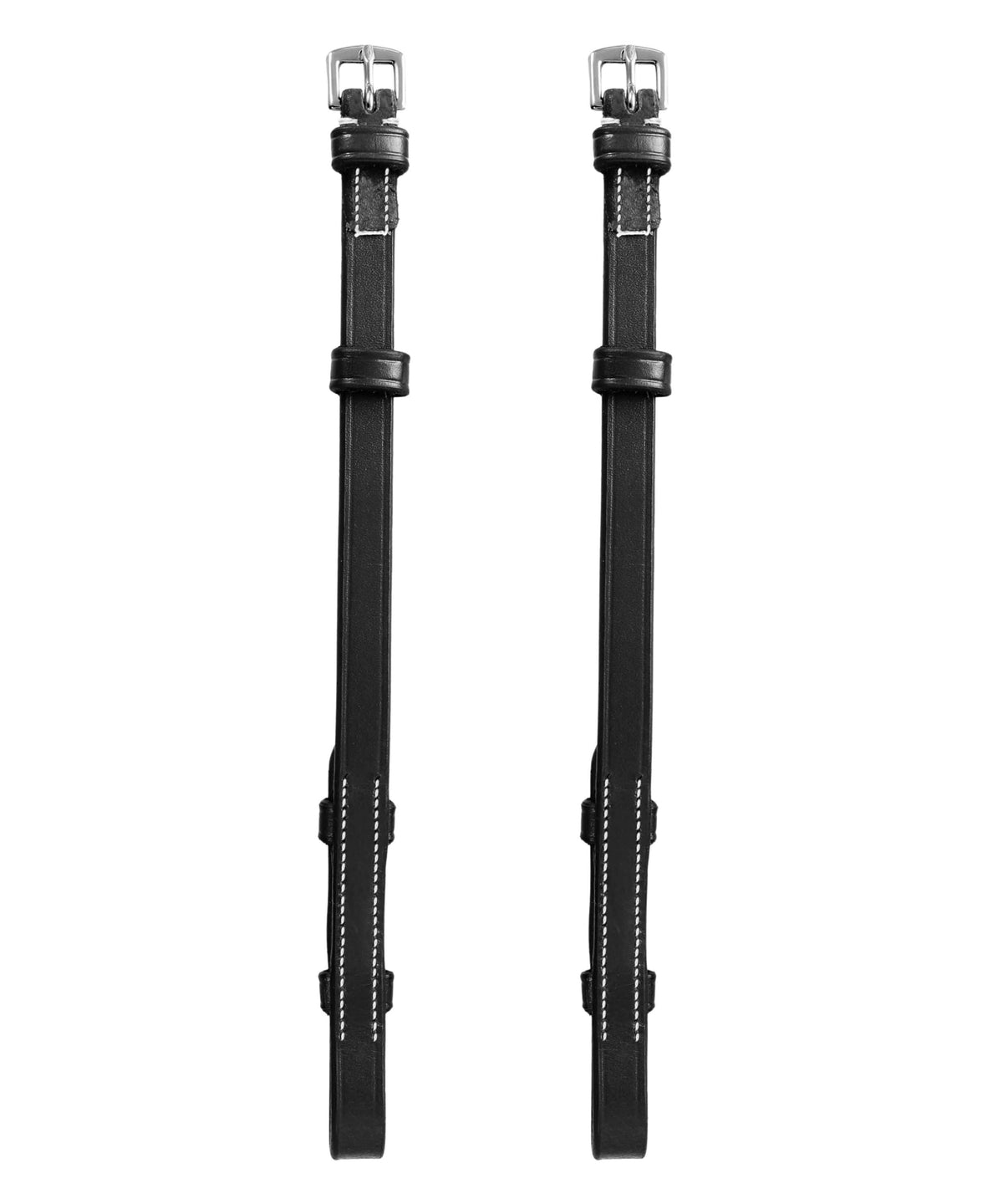 ExionPro Bridle Cheek Pieces With Hook Fastening - White Stitching - HT Animal Supply