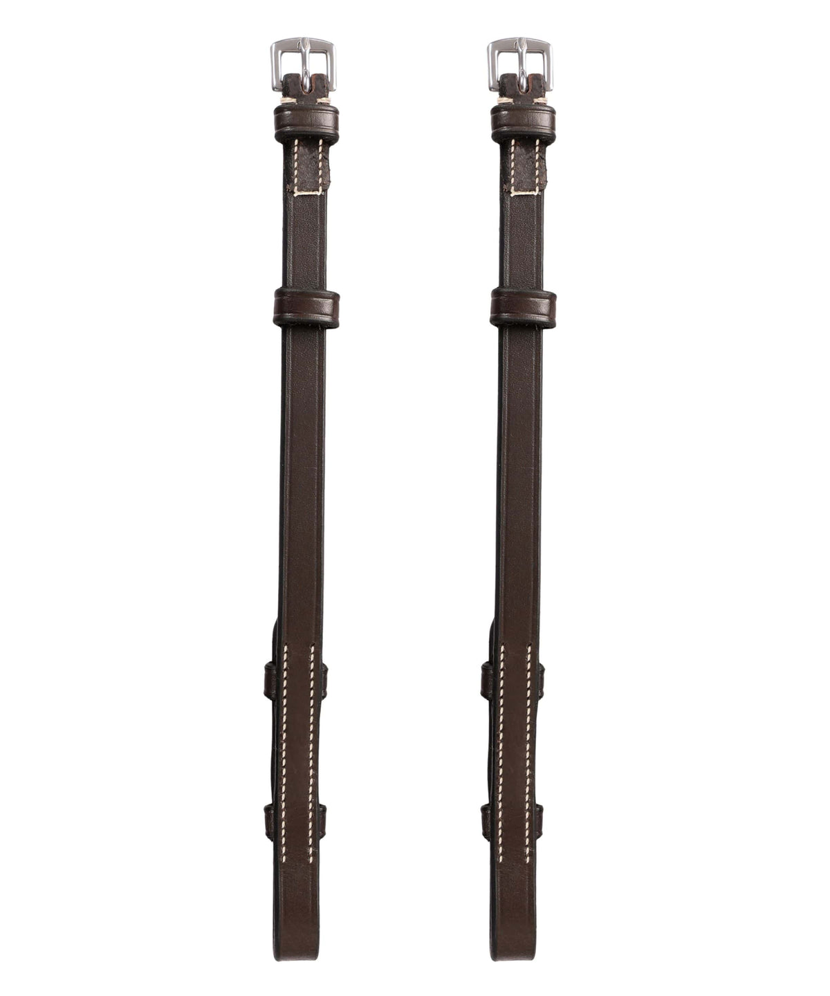 ExionPro Bridle Cheek Pieces With Hook Fastening - White Stitching - HT Animal Supply