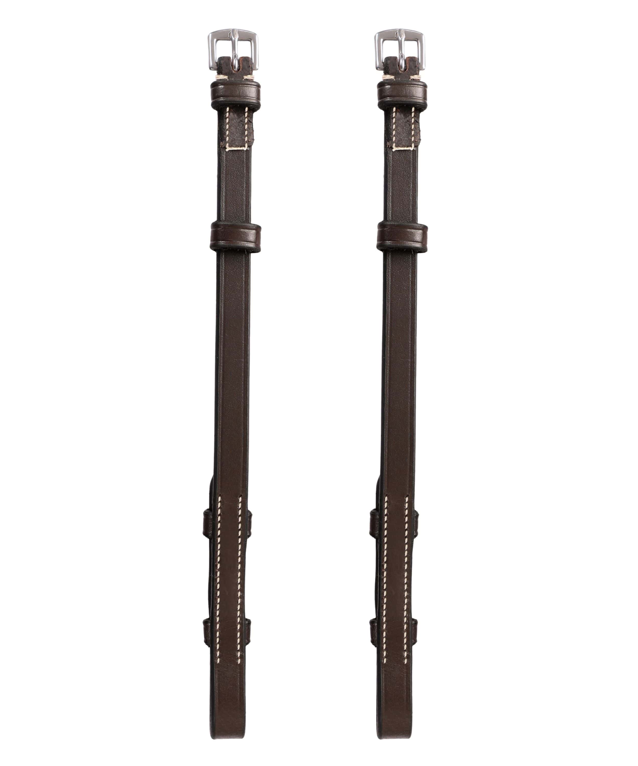 ExionPro Bridle Cheek Pieces With Hook Fastening - White Stitching - HT Animal Supply