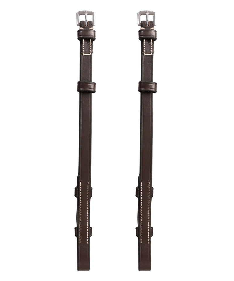 ExionPro Bridle Cheek Pieces With Hook Fastening - White Stitching - HT Animal Supply