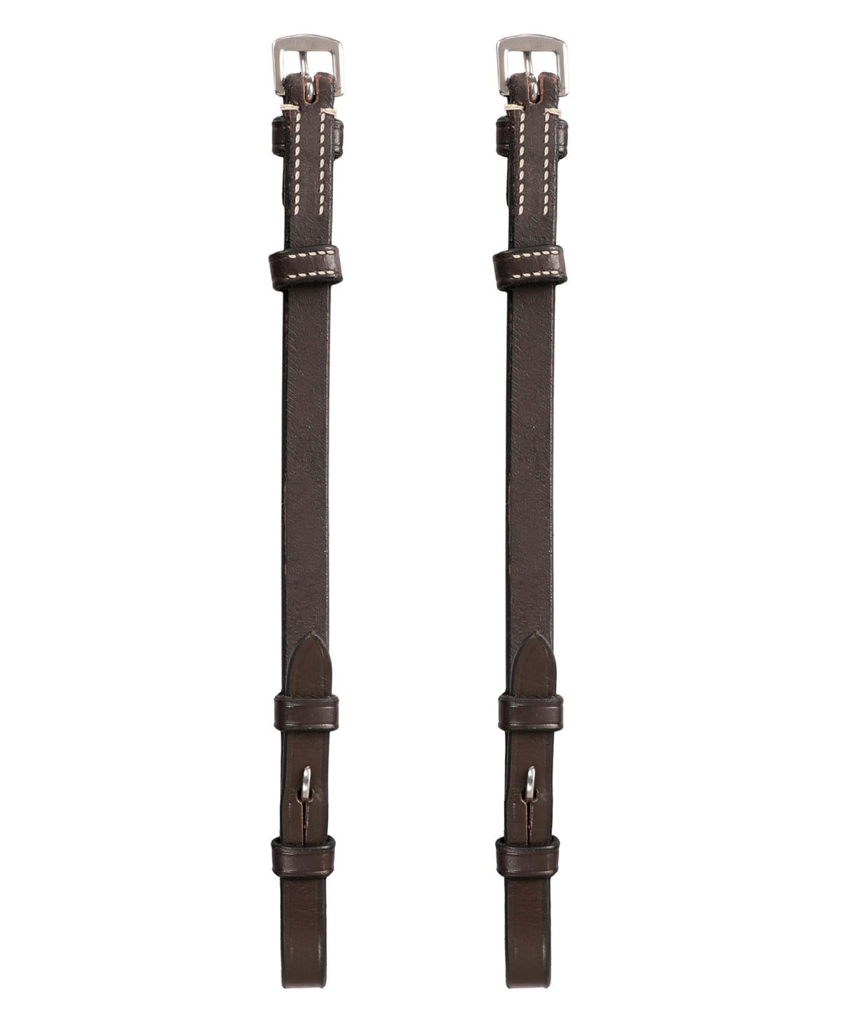 ExionPro Bridle Cheek Pieces With Hook Fastening - White Stitching - HT Animal Supply
