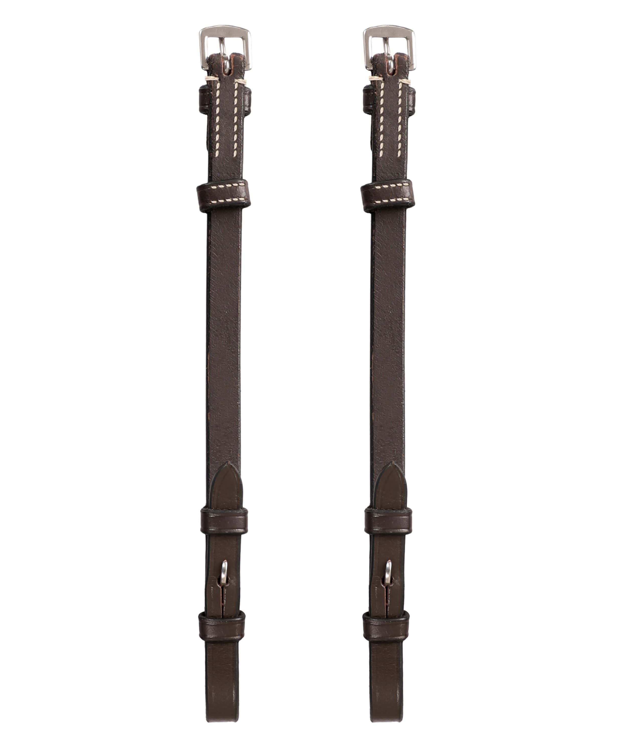 ExionPro Bridle Cheek Pieces With Hook Fastening - White Stitching - HT Animal Supply