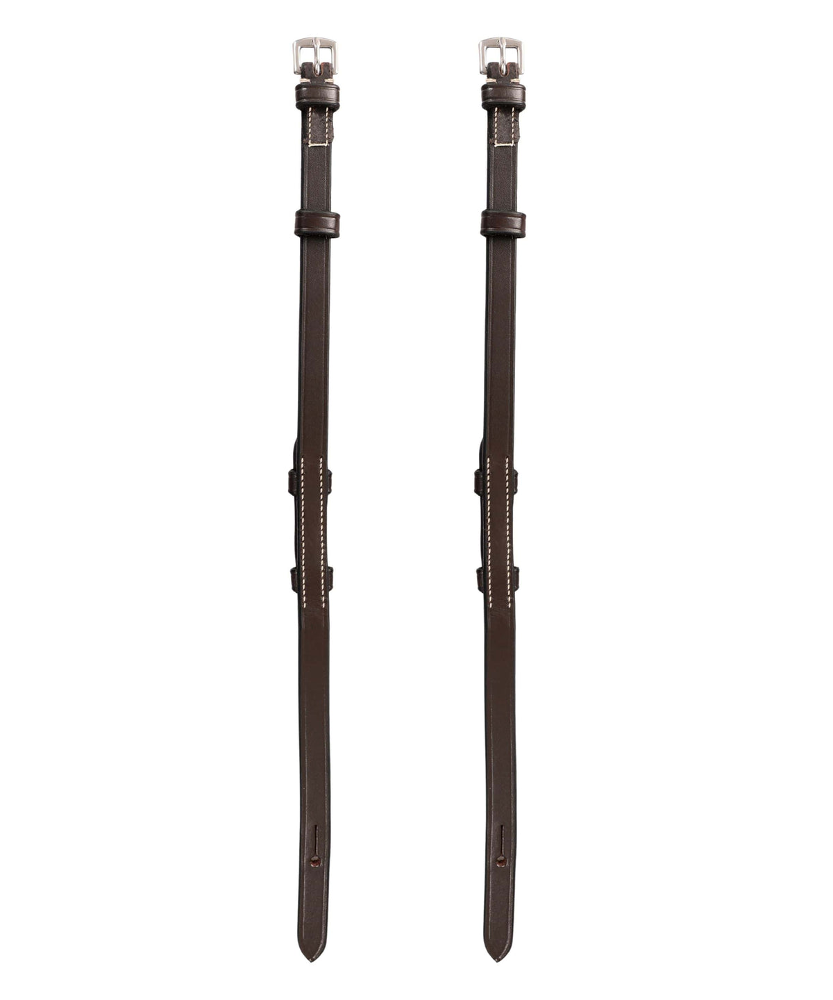 ExionPro Bridle Cheek Pieces With Hook Fastening - White Stitching - HT Animal Supply