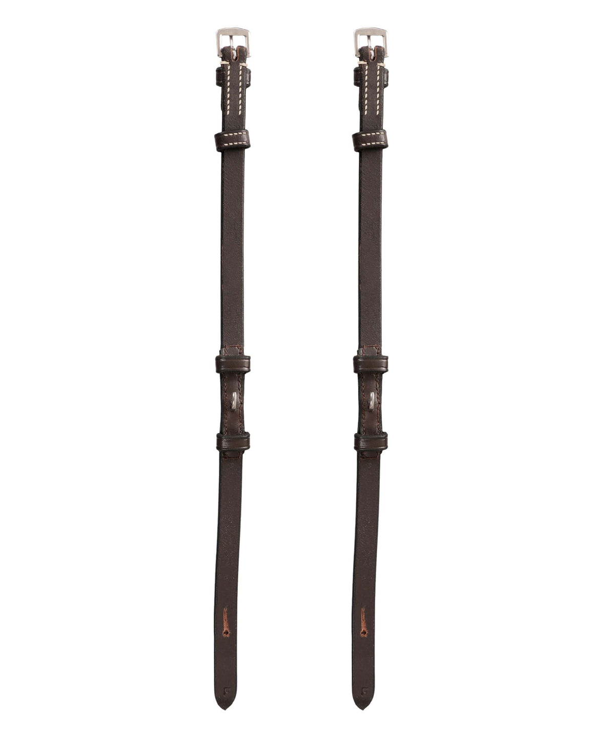 ExionPro Bridle Cheek Pieces With Hook Fastening - White Stitching - HT Animal Supply