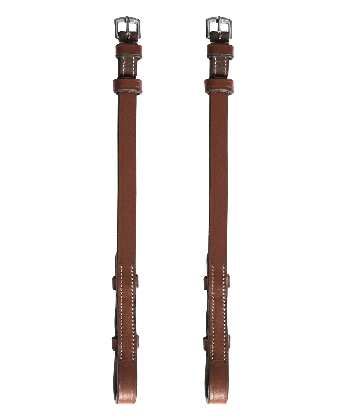 ExionPro Bridle Cheek Pieces With Hook Fastening - White Stitching - HT Animal Supply