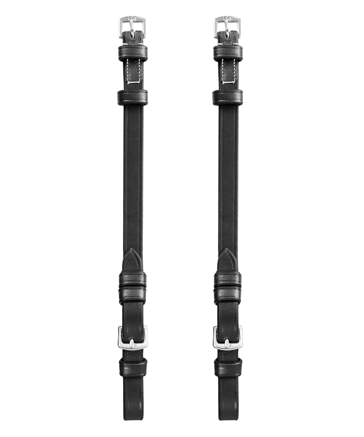 ExionPro Bridle Cheek Pieces With Buckle Fastening - White Stitching - HT Animal Supply