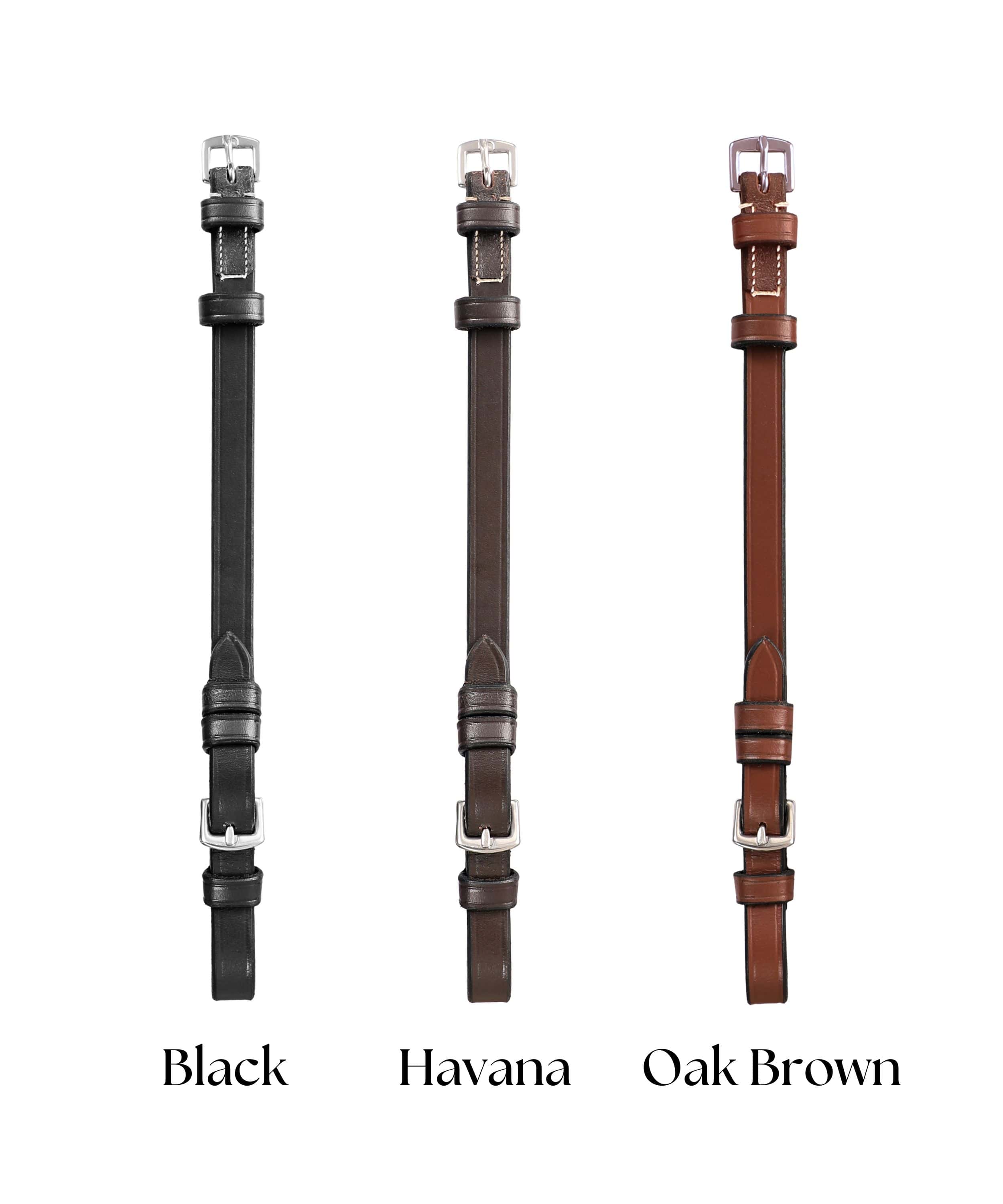 ExionPro Bridle Cheek Pieces With Buckle Fastening - White Stitching - HT Animal Supply
