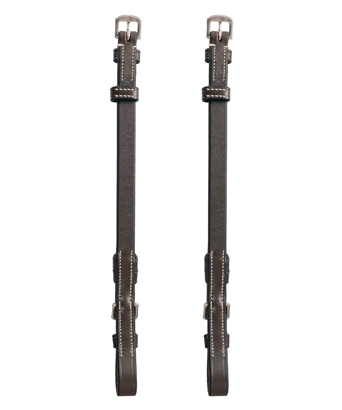 ExionPro Bridle Cheek Pieces With Buckle Fastening - White Stitching - HT Animal Supply