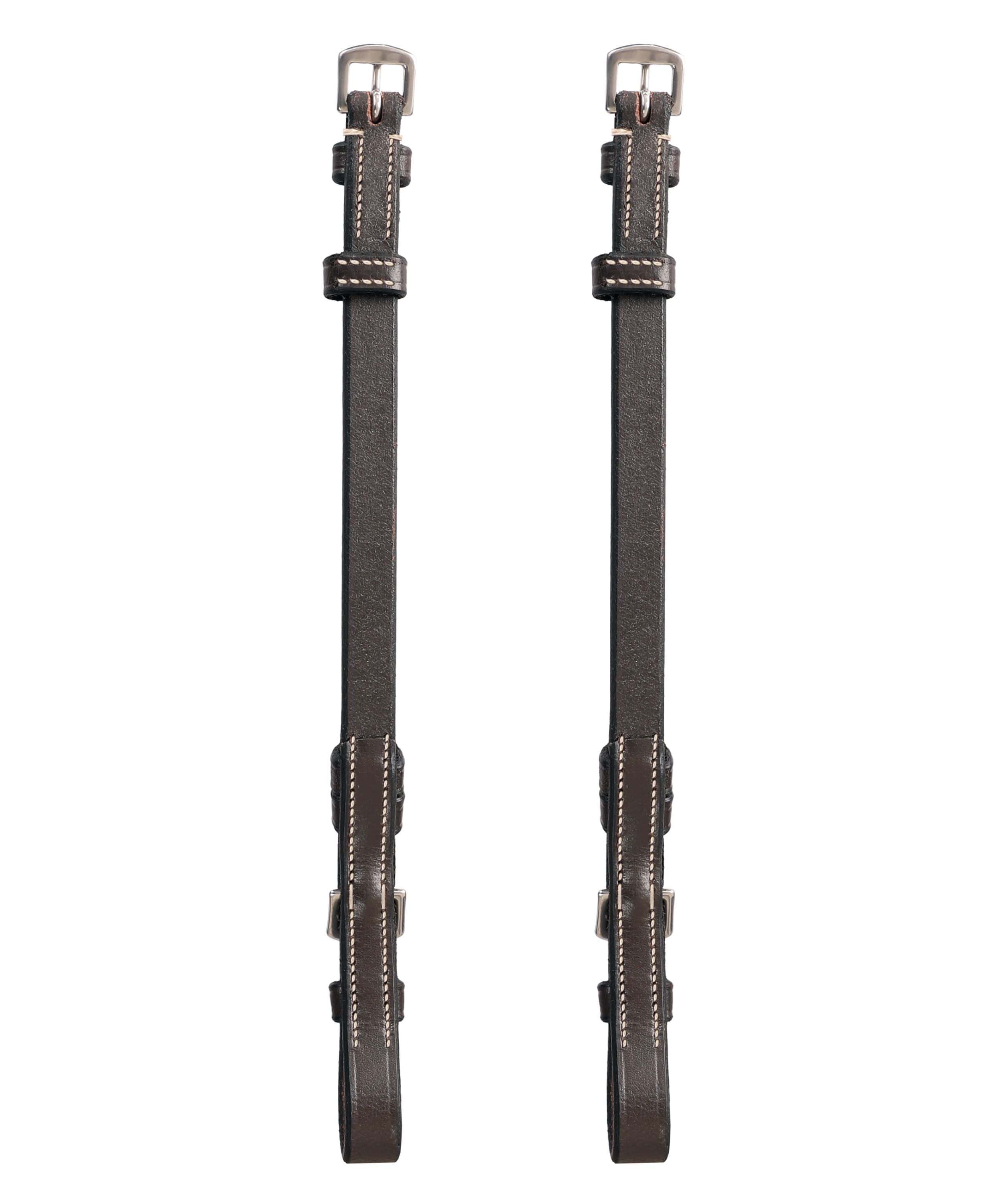 ExionPro Bridle Cheek Pieces With Buckle Fastening - White Stitching - HT Animal Supply