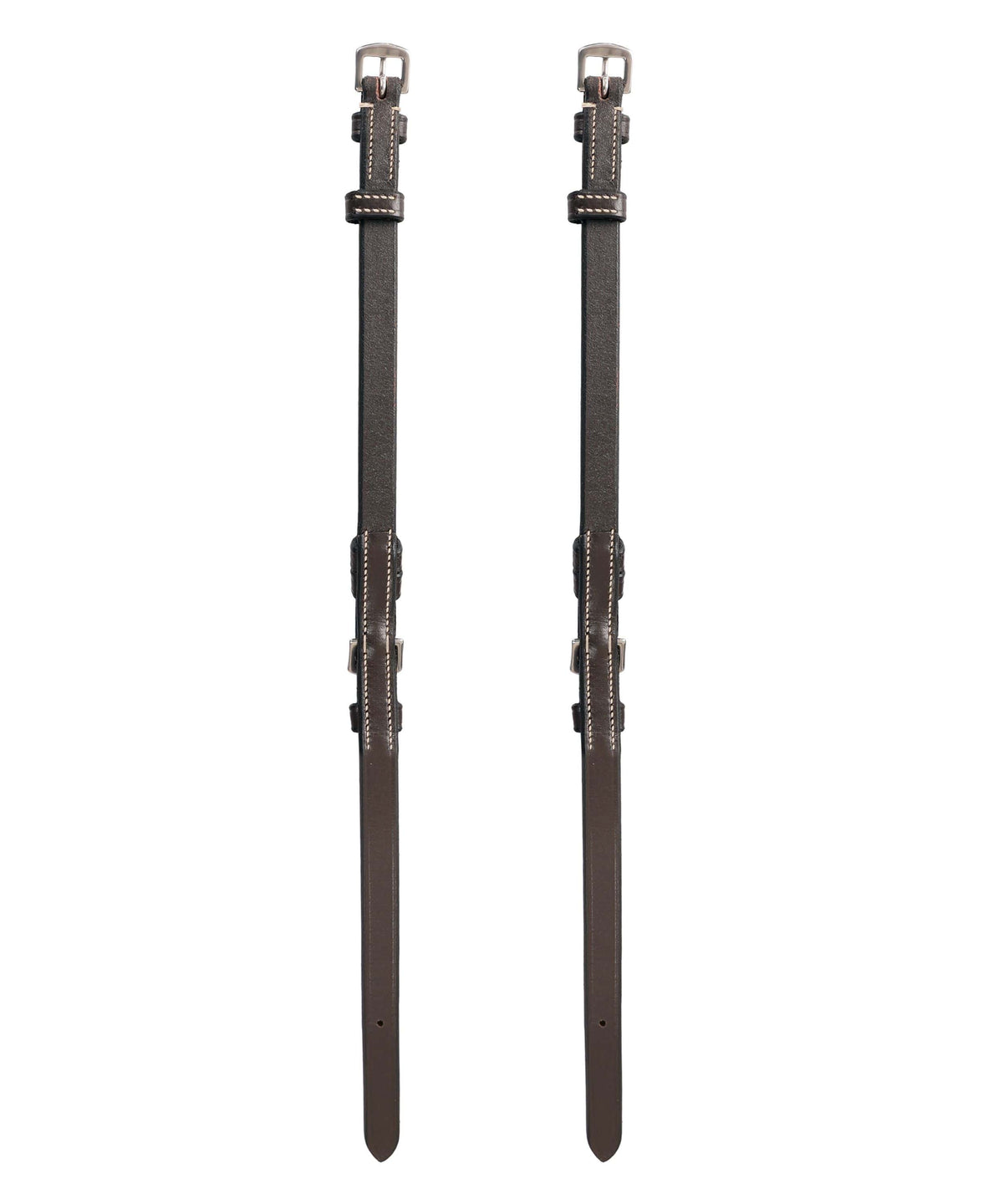 ExionPro Bridle Cheek Pieces With Buckle Fastening - White Stitching - HT Animal Supply