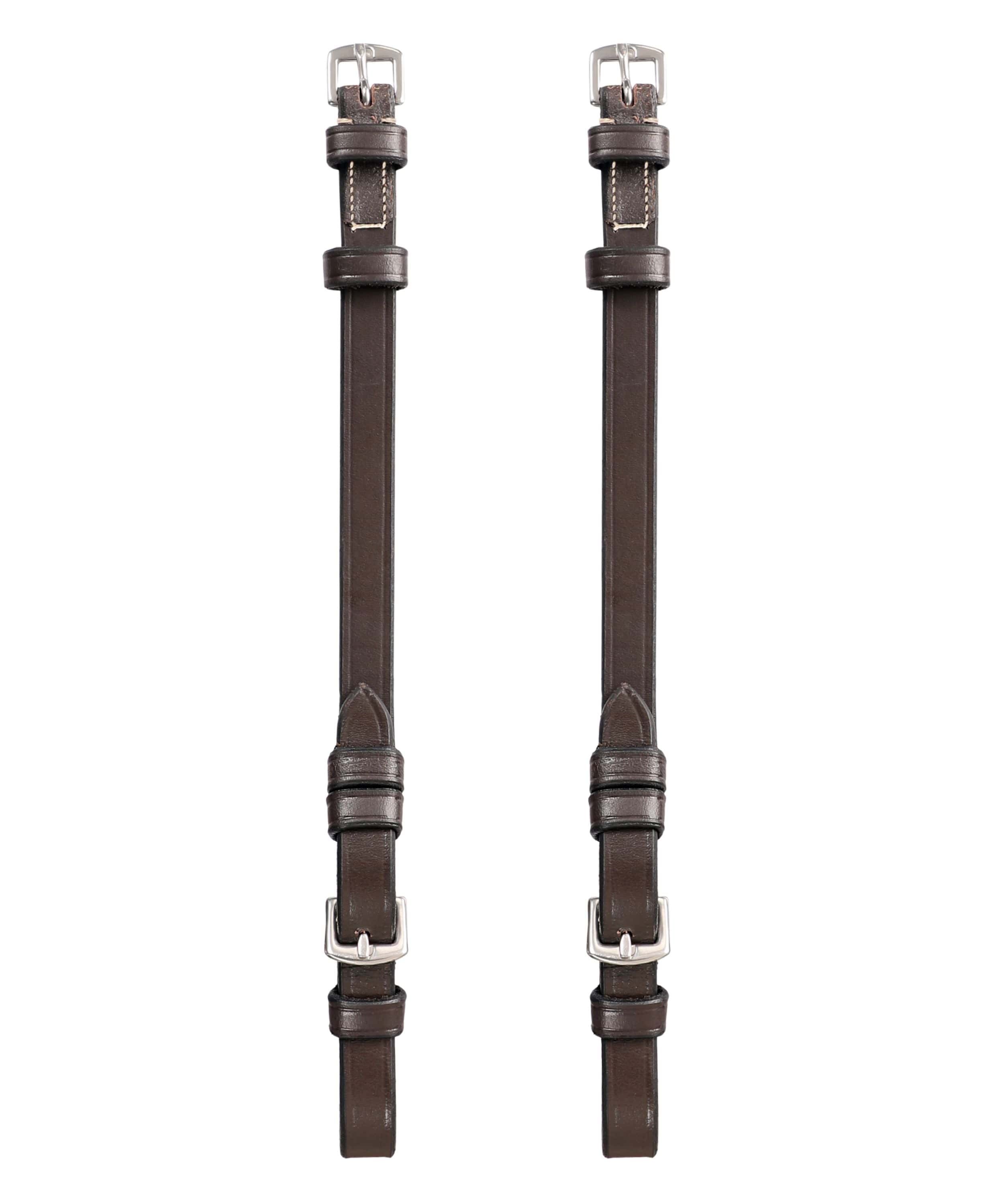 ExionPro Bridle Cheek Pieces With Buckle Fastening - White Stitching - HT Animal Supply