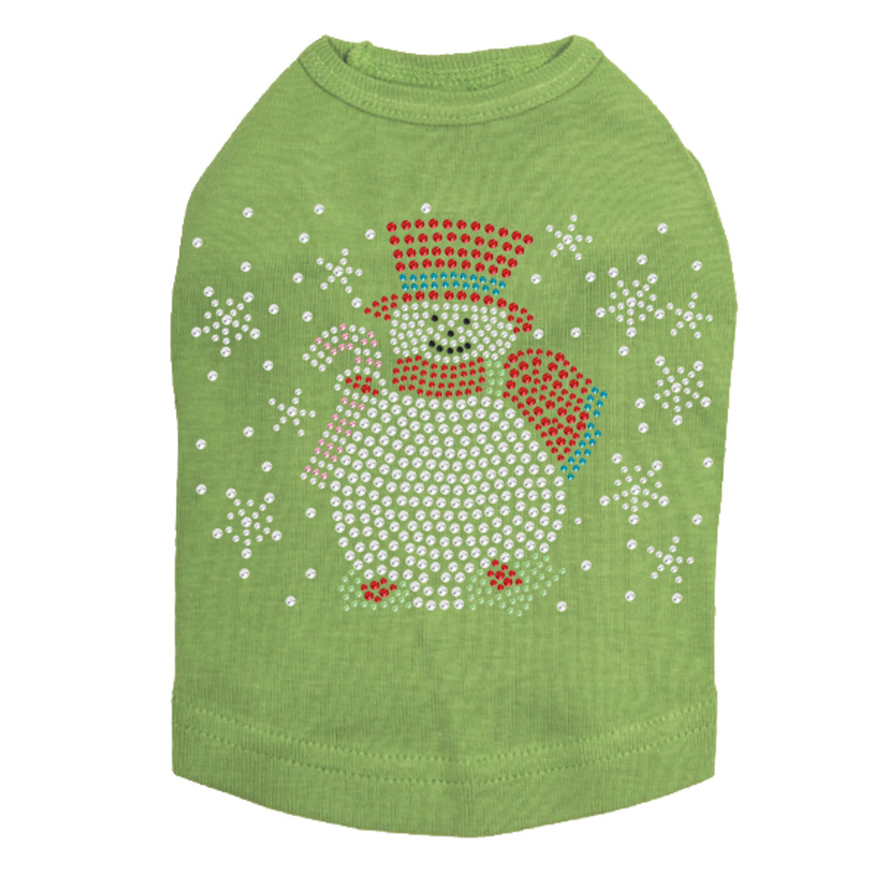 Snowman with Snowflakes & Candy Canes - Dog Tank