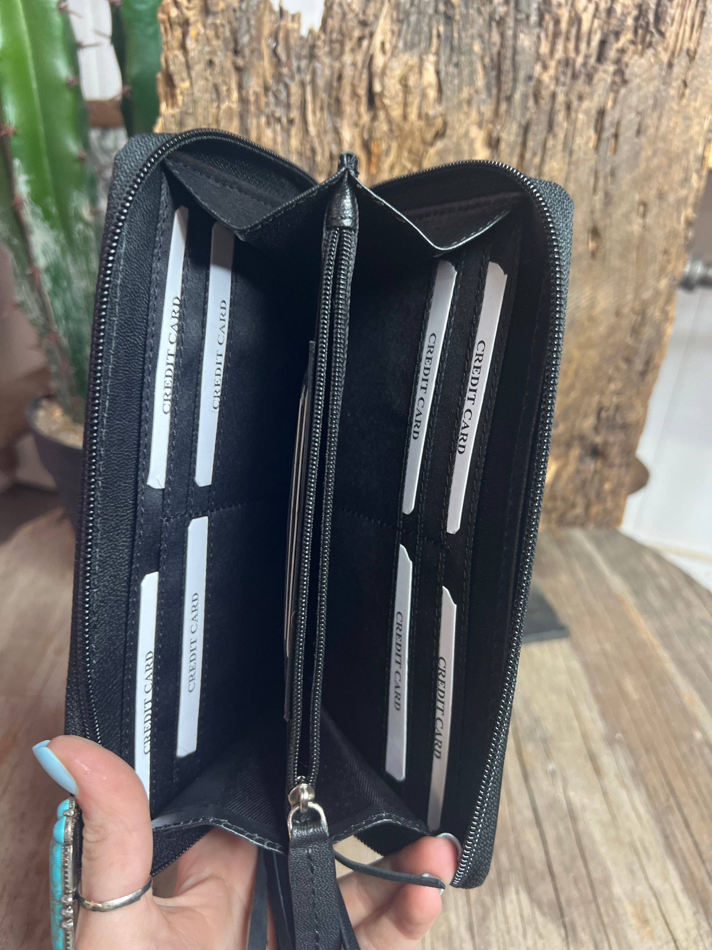 Turquoise Rocker Electric Rodeo Large Zippered Wallet | HT Animal Supply