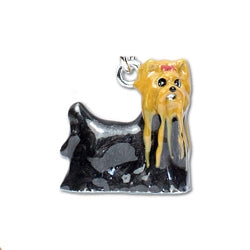 Parisian Pet Yorkshire Key Chain for Dogs - Stylish, Durable, Brown & Gold Key Ring, Perfect Accessory for Yorkshire Terrier Lovers