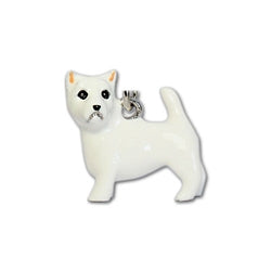 Parisian Pet Westie Key Chain-White