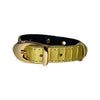 XS/S 7"-14" Light Yellow Patent Custom Snake Collar/Custom Gold Italian Hardware