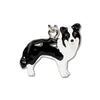 Parisian Pet Border Collie Key Chain-Black & White