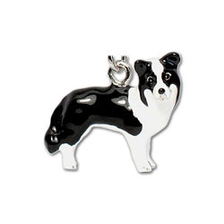 Parisian Pet Border Collie Key Chain-Black & White