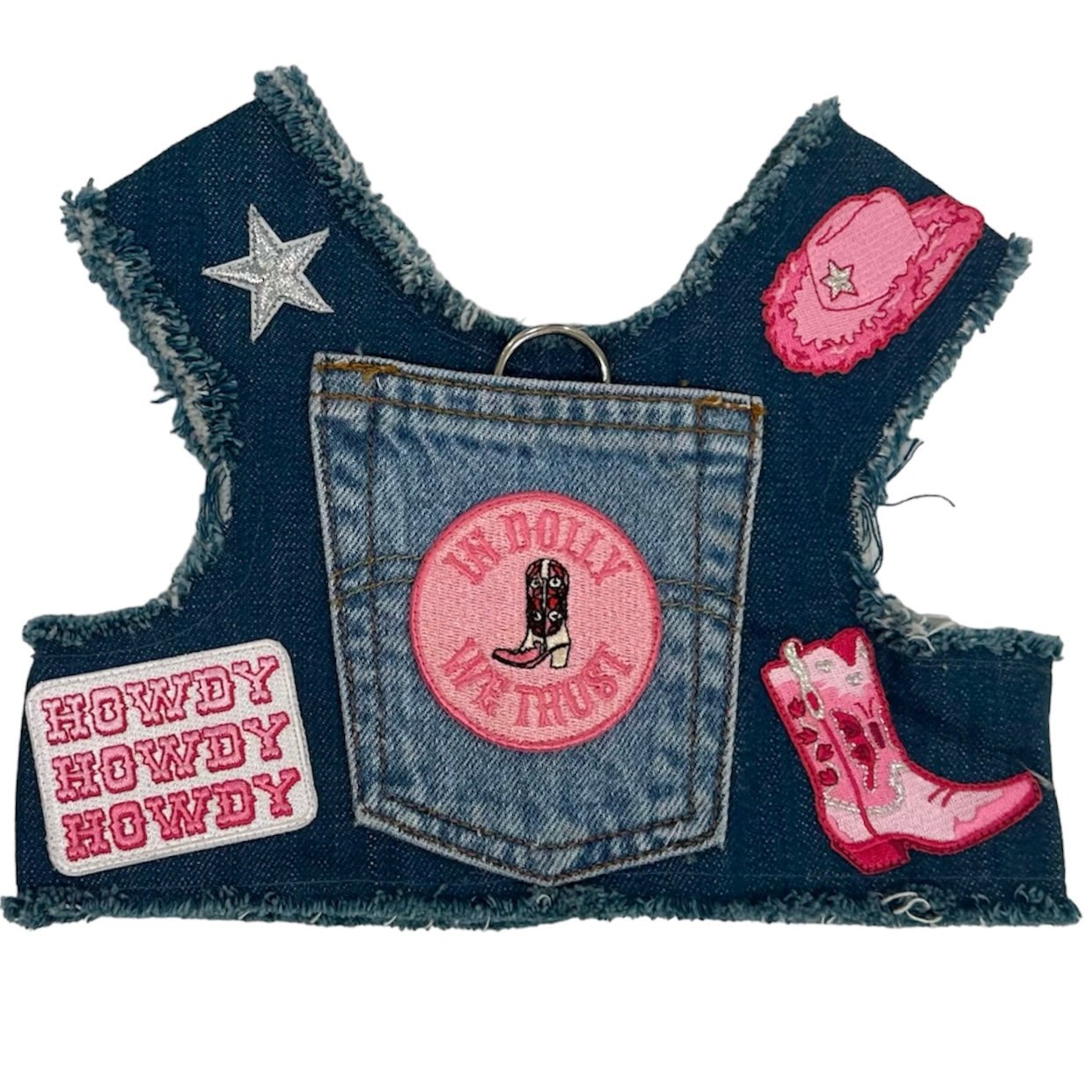 Heads or Tails Pup Dolly Denim Dog Harness