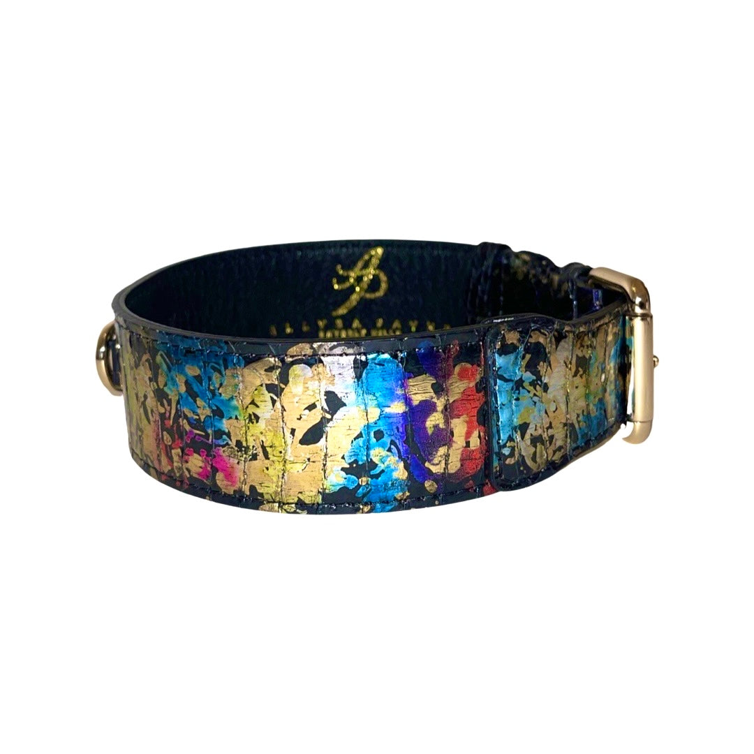 Allysa Payne One OF A Kind Art Deco Custom Snake Dog Collar With Gold Classic Hardware