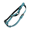 Allysa Payne The Tiffany Collection Turquoise Blue Embossed Croc Italian Leather Dog Harness, With Silver Hardware