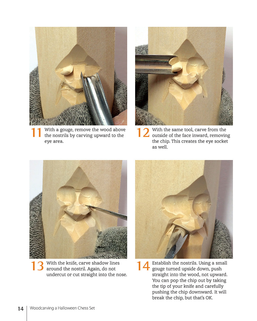 Woodcarving a Halloween Chess Set