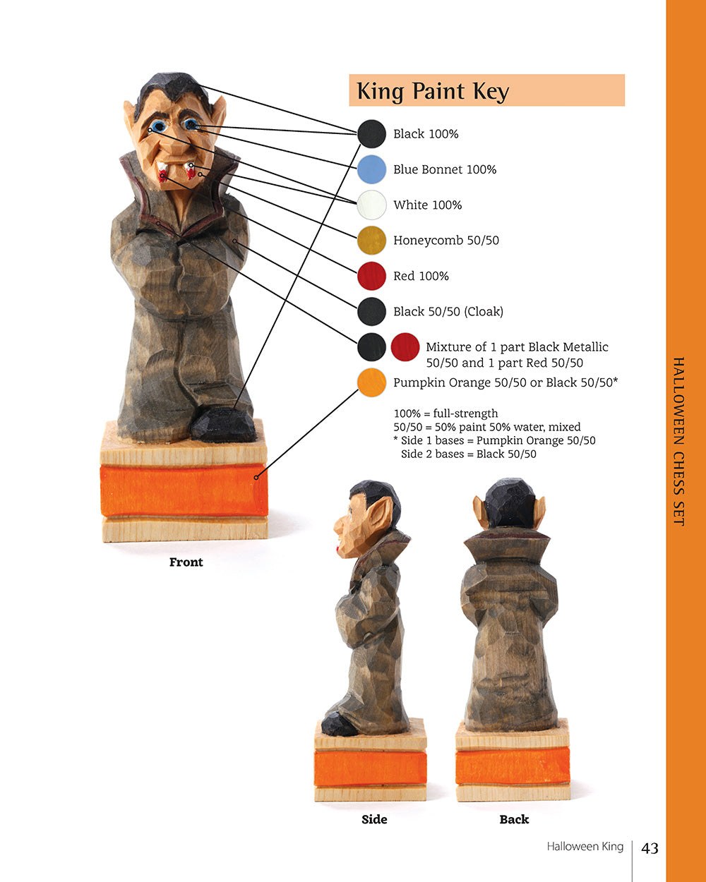 Woodcarving a Halloween Chess Set