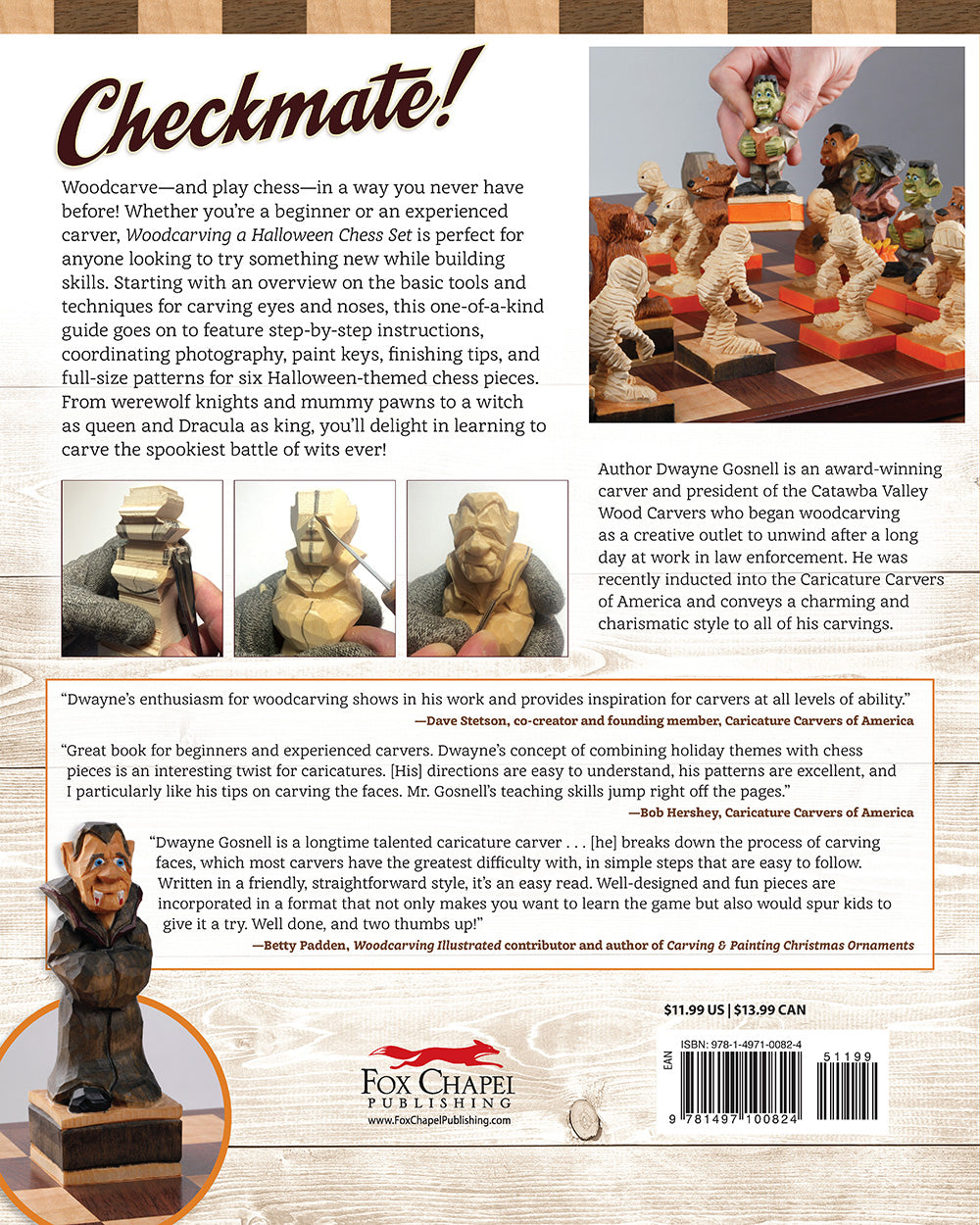 Woodcarving a Halloween Chess Set