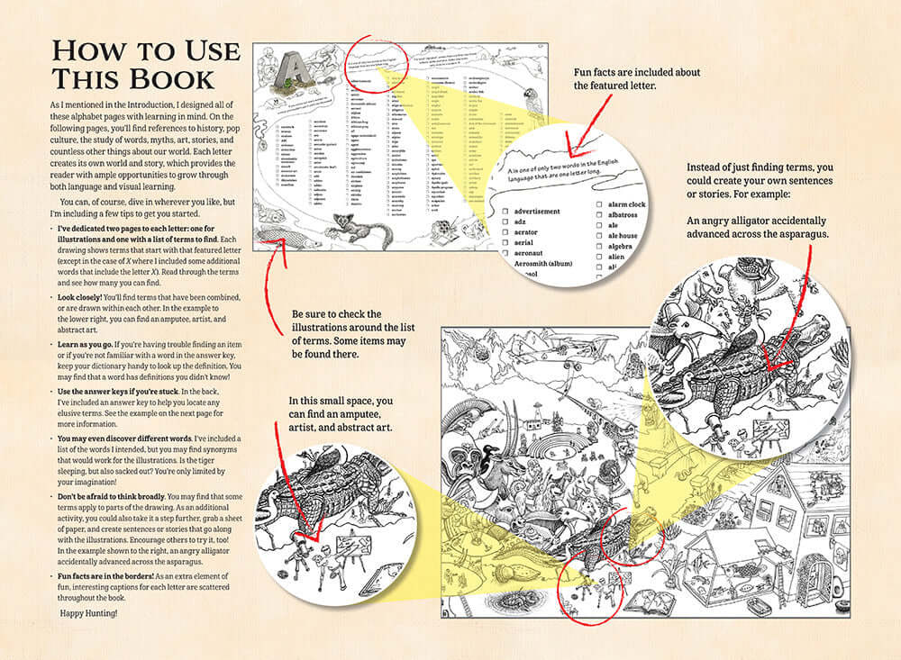 Amazing A--Z AlphaQuest Seek & Find Challenge Puzzle Book