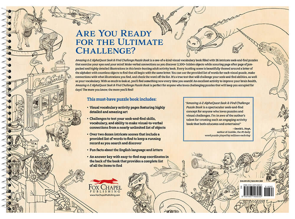 Amazing A--Z AlphaQuest Seek & Find Challenge Puzzle Book