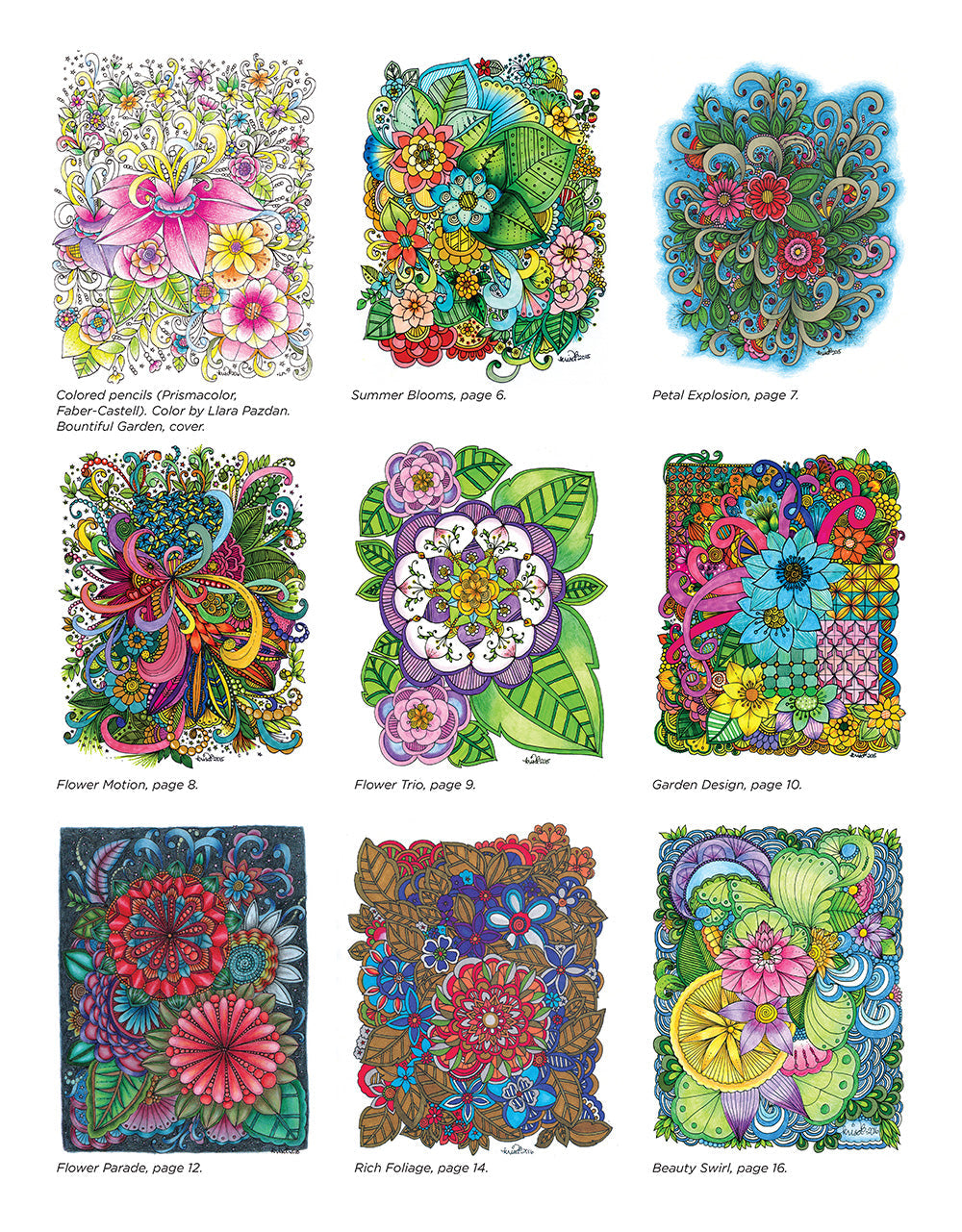 KC Doodle Art Beautiful Blooms Coloring Book