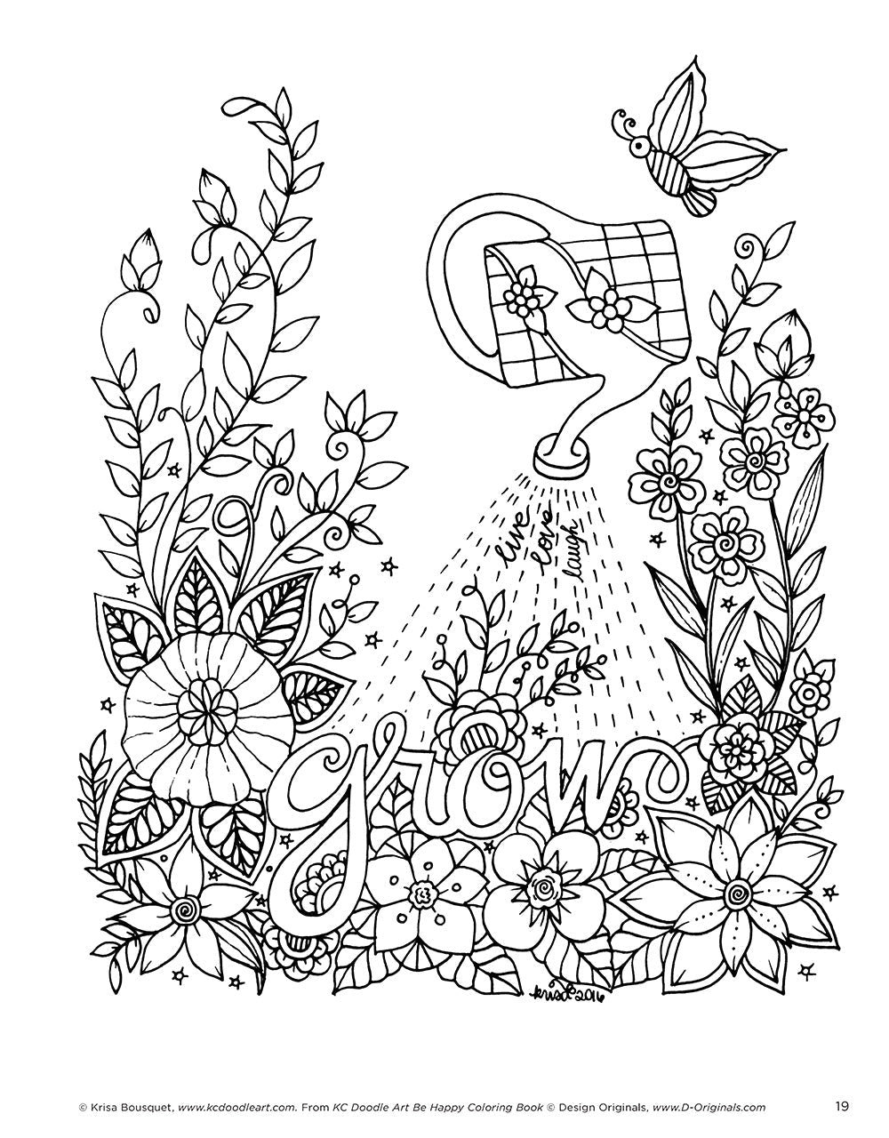 KC Doodle Art Be Happy Coloring Book