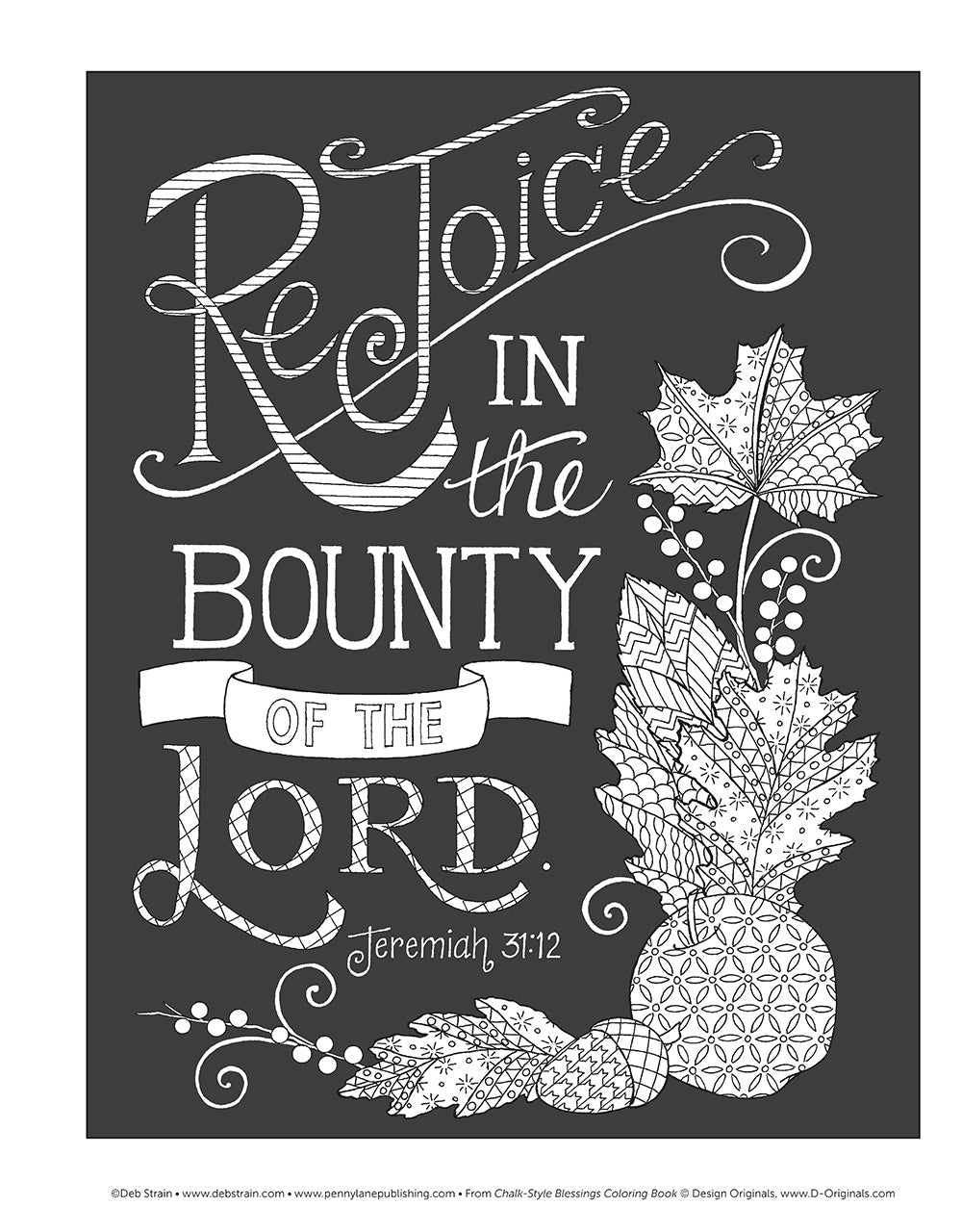 Chalk-Style Blessings Coloring Book