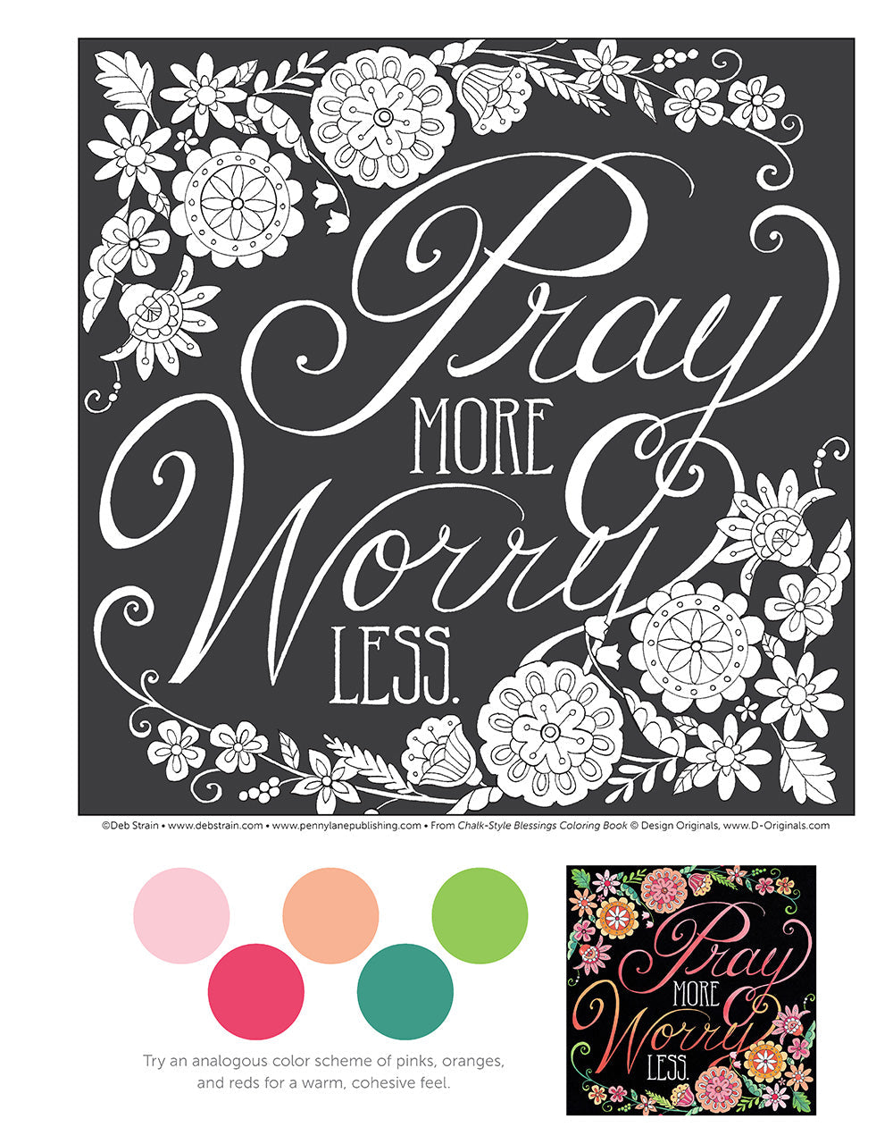 Chalk-Style Blessings Coloring Book