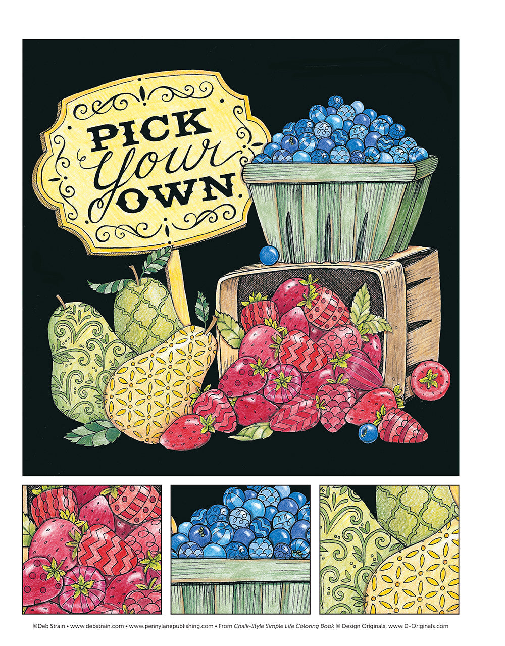 Chalk-Style Simple Life Coloring Book