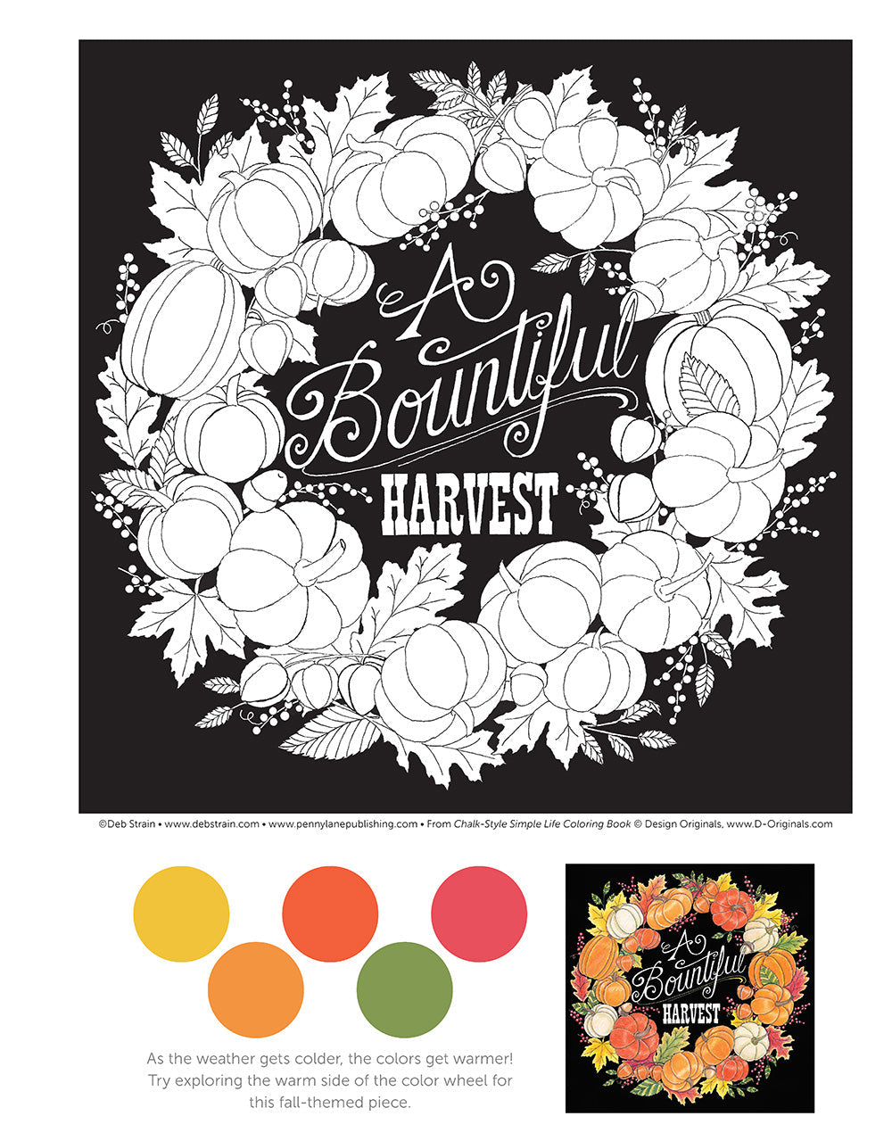 Chalk-Style Simple Life Coloring Book